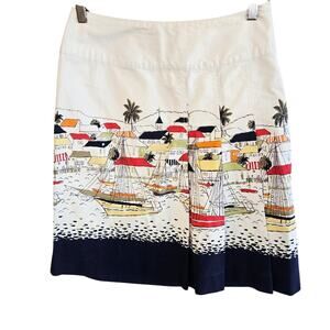 Size 4 – Eddie Bauer Coastal Town Print Cotton Skirt
